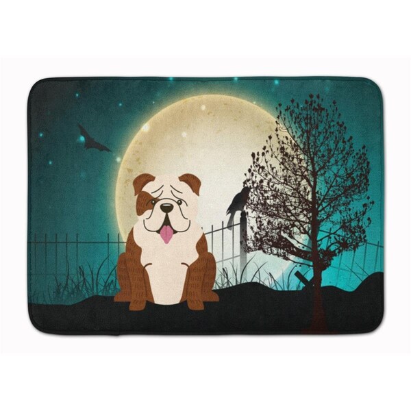 Carolines Treasures Halloween English Bulldog Brindle White Machine Washable Memory Foam Mat BB2311RUG - main